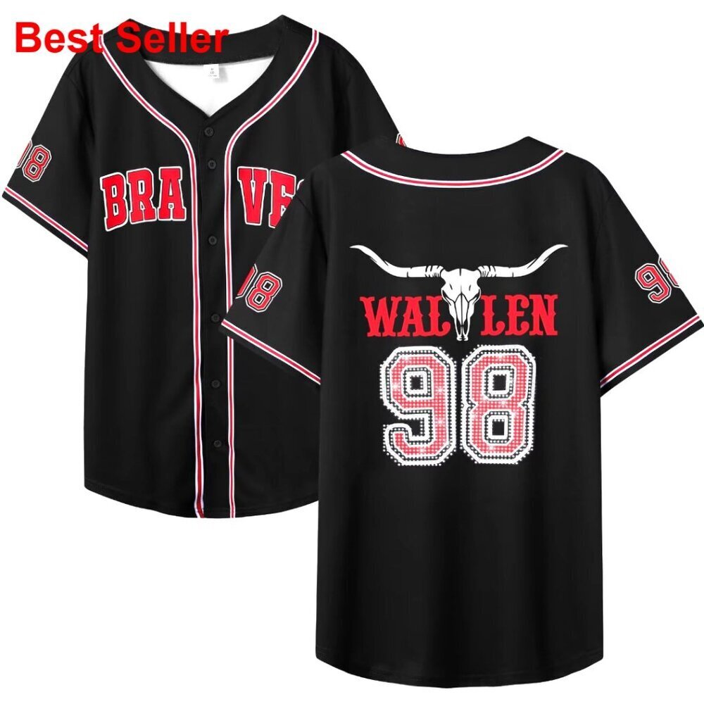 Women's Baseball Jersey Rhinestone Graphic Button Down Shirt Short Sleeve Top